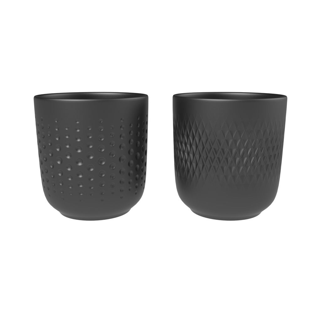  von VILLEROY & BOCH Manufacture Collier Noir Becher Set 2tlg. Porzellan