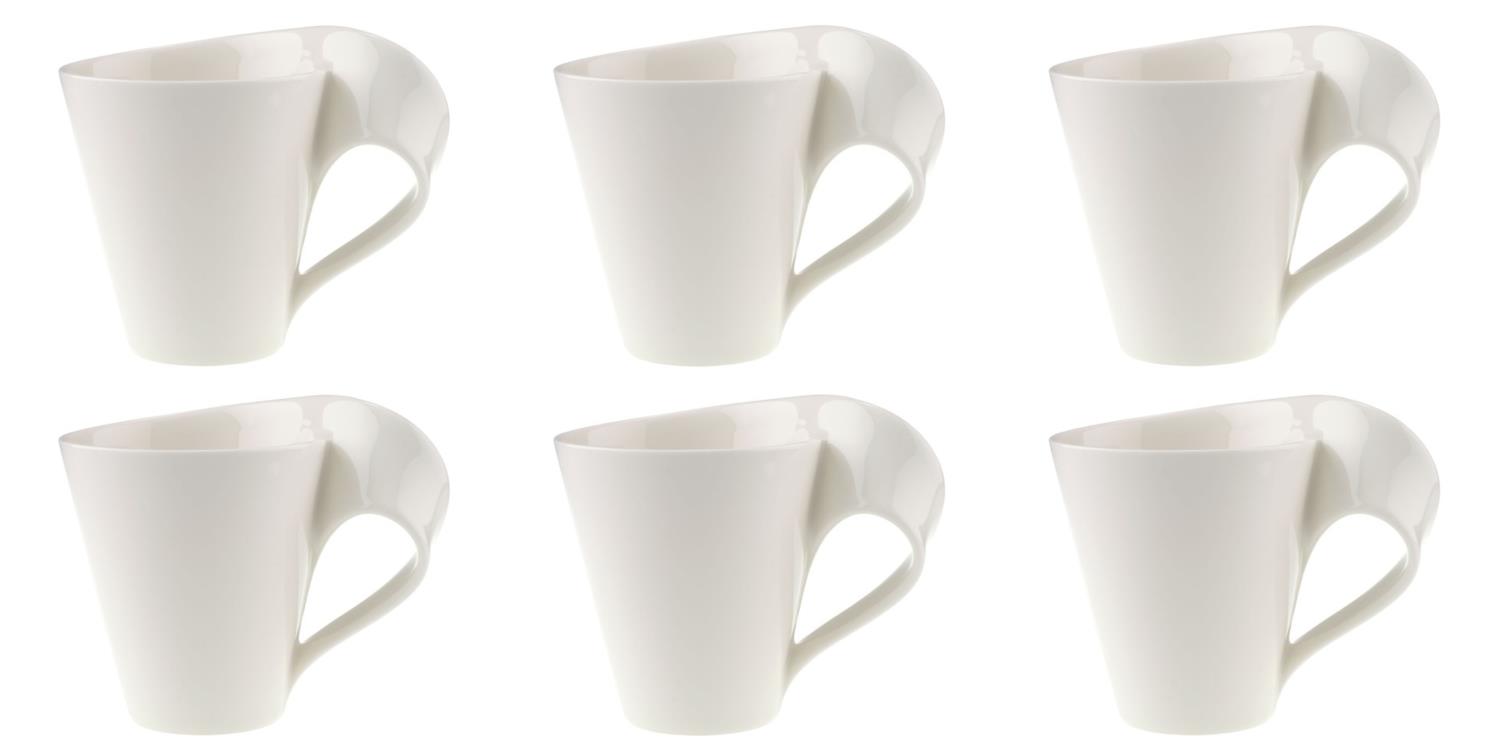 von VILLEROY & BOCH NewWave Caffè 6er Set Becher mit Henkel 300ml weiß Porzellan