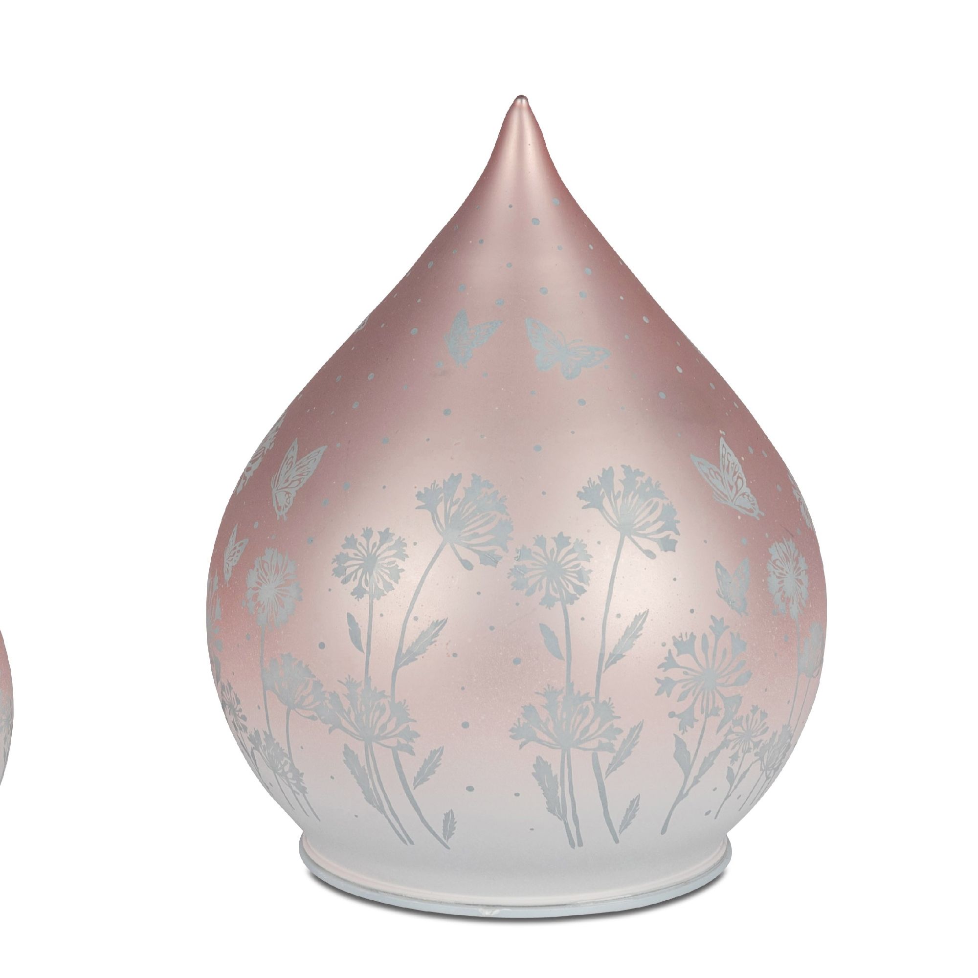 LED Tischlampe BLUMENWIESE in Tropfenform 15cm rosa mit Timer von FORMANO