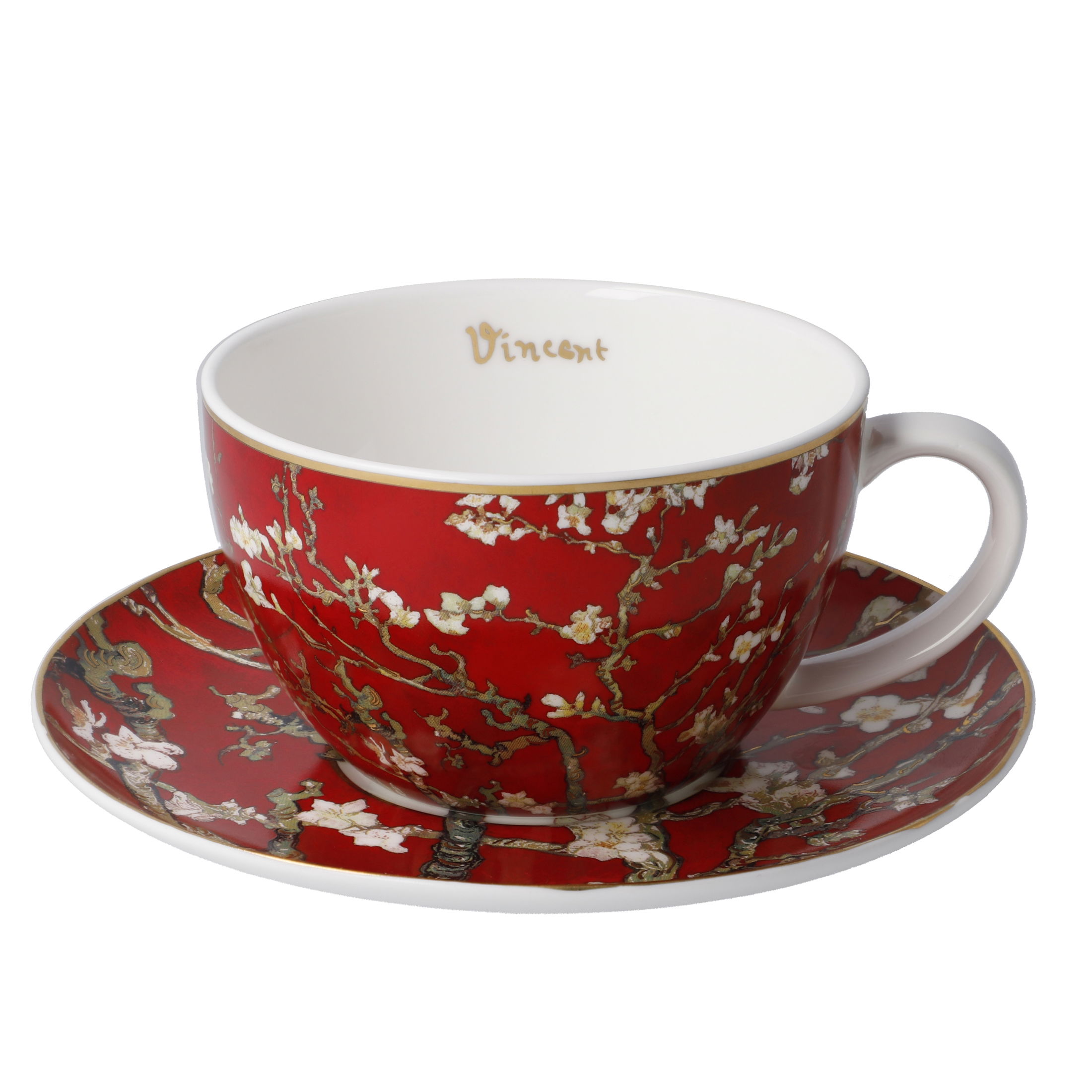 Vincent van Gogh Tasse mit UT MANDELBAUM ROT 250ml, von Goebel Porzellan