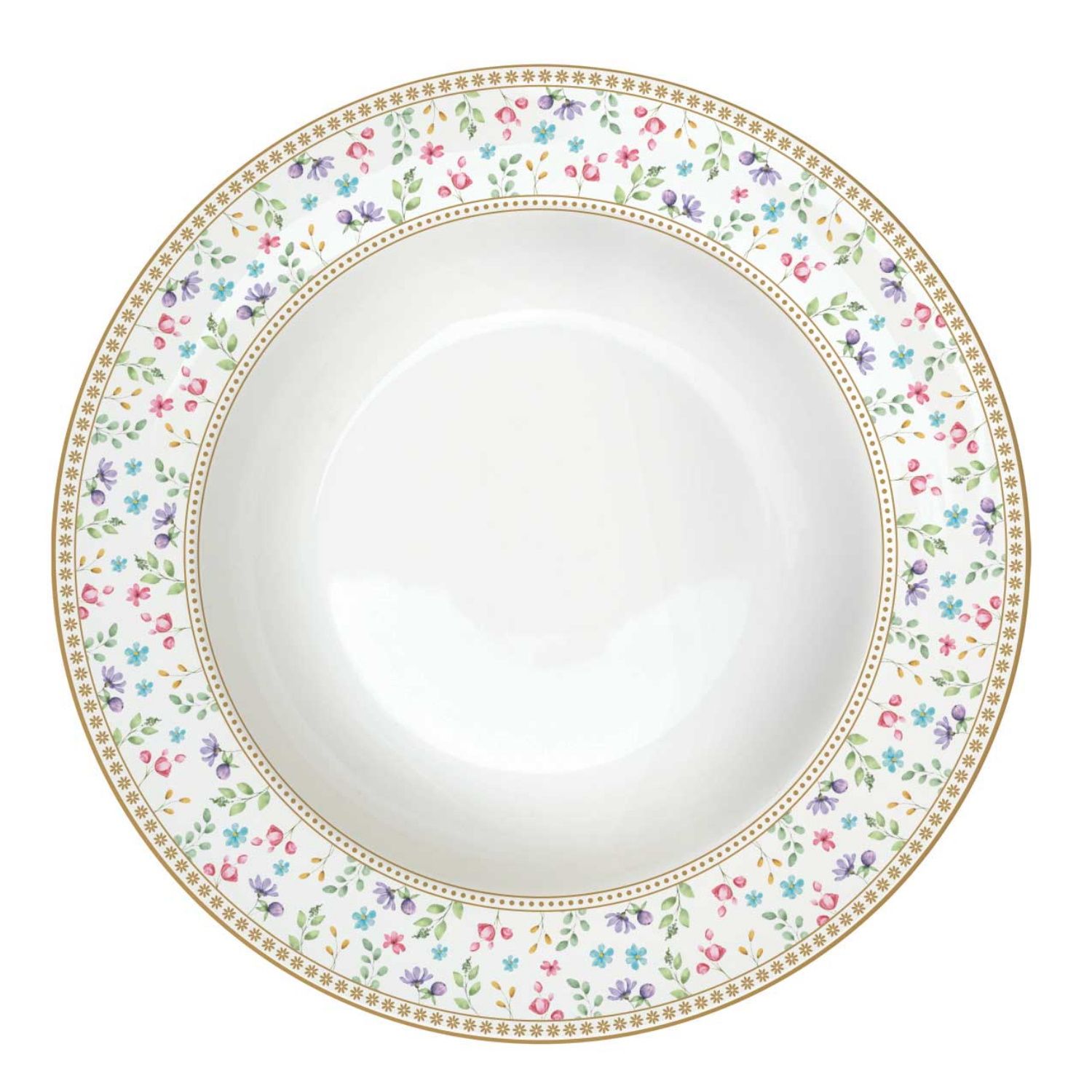 Suppenteller SPRING BLOOM mit Blumen D. 21,5cm weiß bunt Porzellan Easy Life