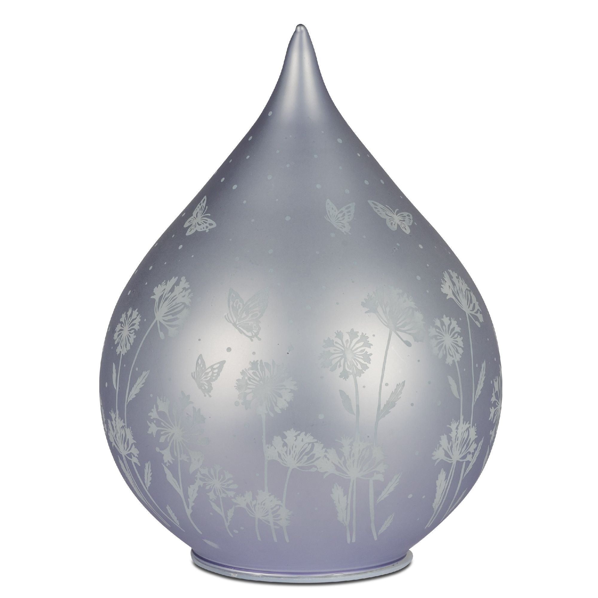 LED Tischlampe BLUMENWIESE in Tropfenform 21cm lila mit Timer von FORMANO