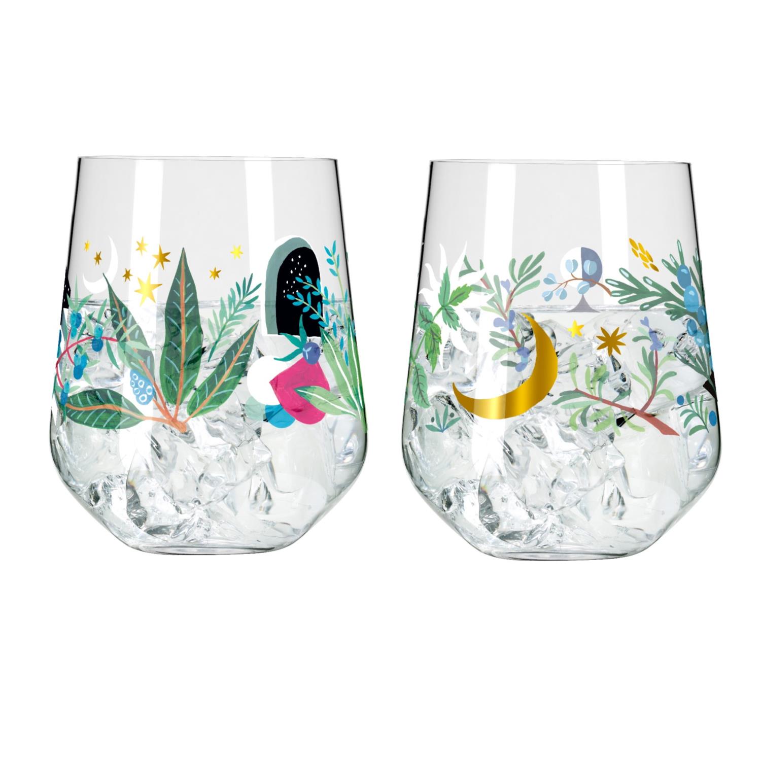 2er Set Ritzenhoff Wassergläser Botanic Glamour #7 + #8 by GWAW H23