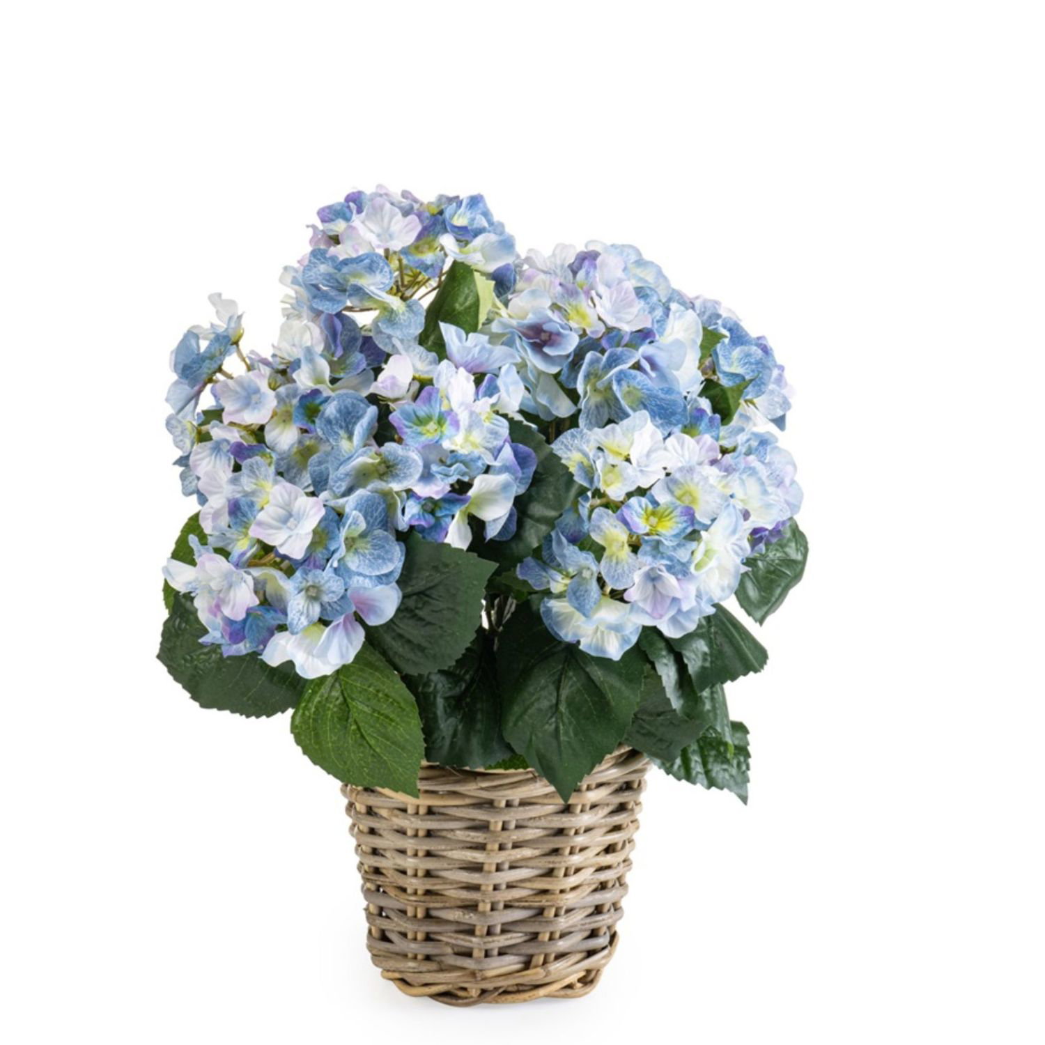 knstliche Hortensie im Korb blau H. 45cm D. 20cm Emerald Topfpflanze |  ER13665B