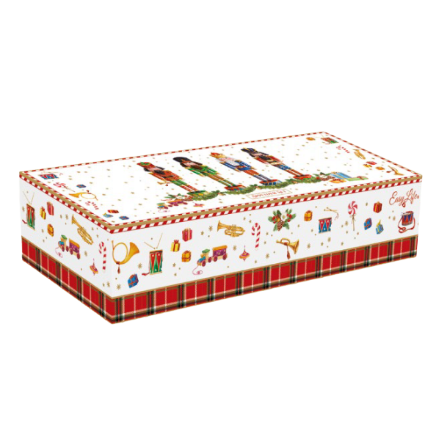 Geschenkbox für Servierplatte VINTAGE NUTCRACKER mit 3 Schalen auf Tablett