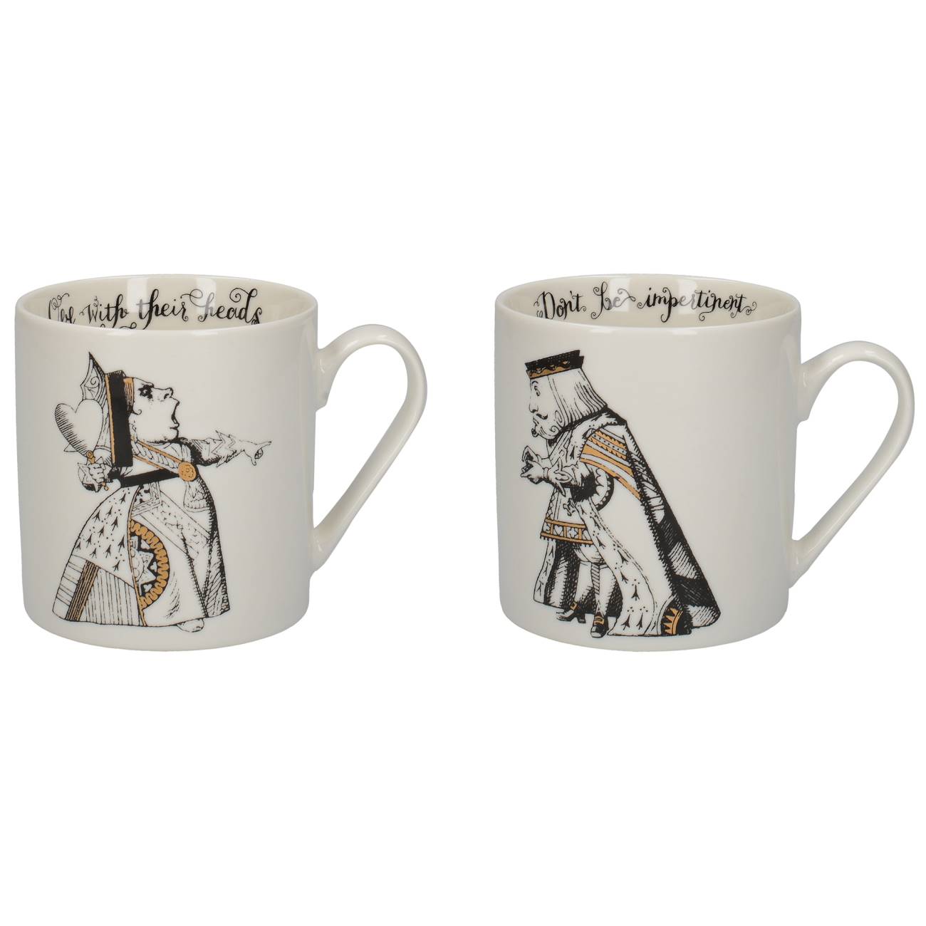 2er Set Becher, Tasse ALICE IN WONDERLAND King & Queen 350ml von Creative Tops