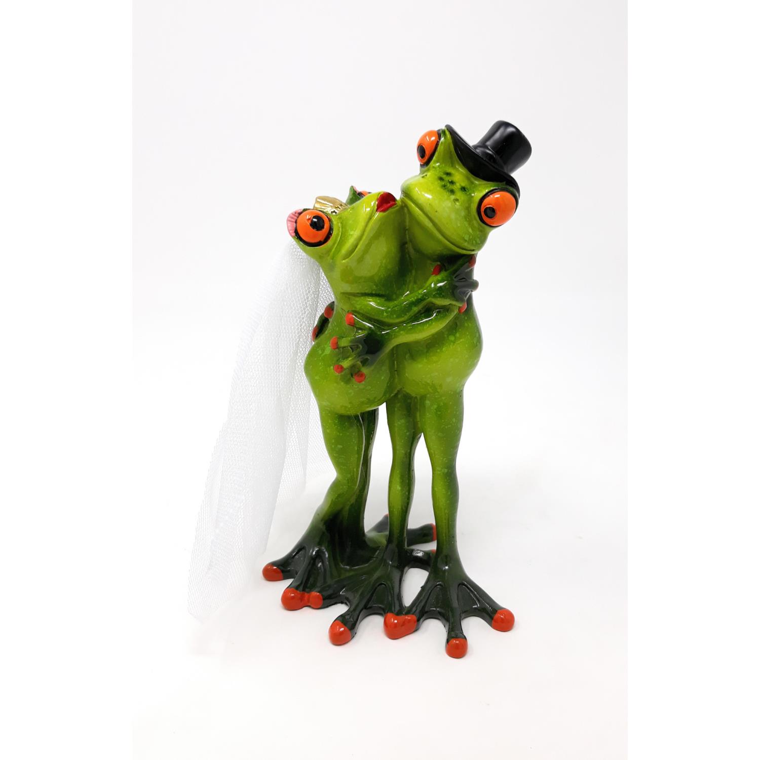 Dekofigur Frösche Brautpaar, Braut + Bräutigam,Höhe 16cm grün von FORMANO Froschhausen