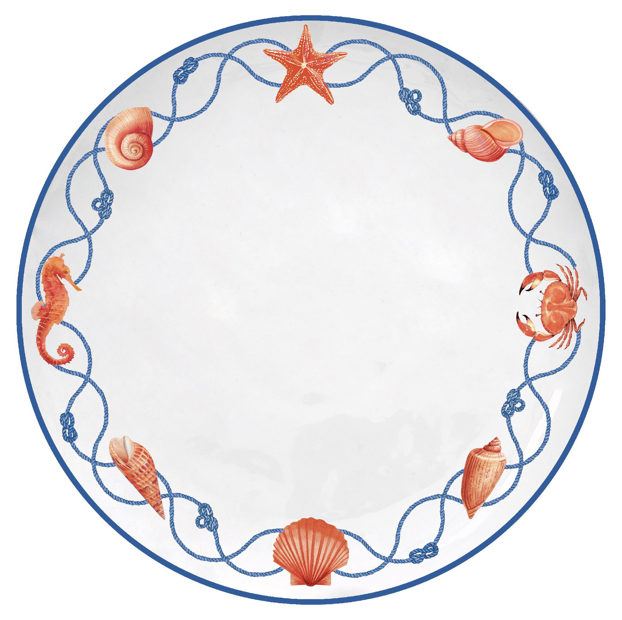 4er Set Speiseteller COTE DE MER Meeresküste,Durchmesser 26cm aus Porzellan von EASY LIFE