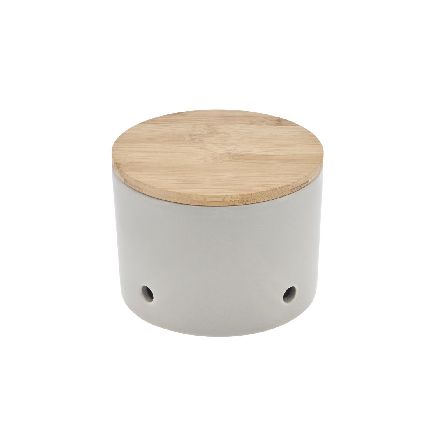 Knoblauchtopf CERA-DESIGN Silver hellgrau aus Keramik MAGU