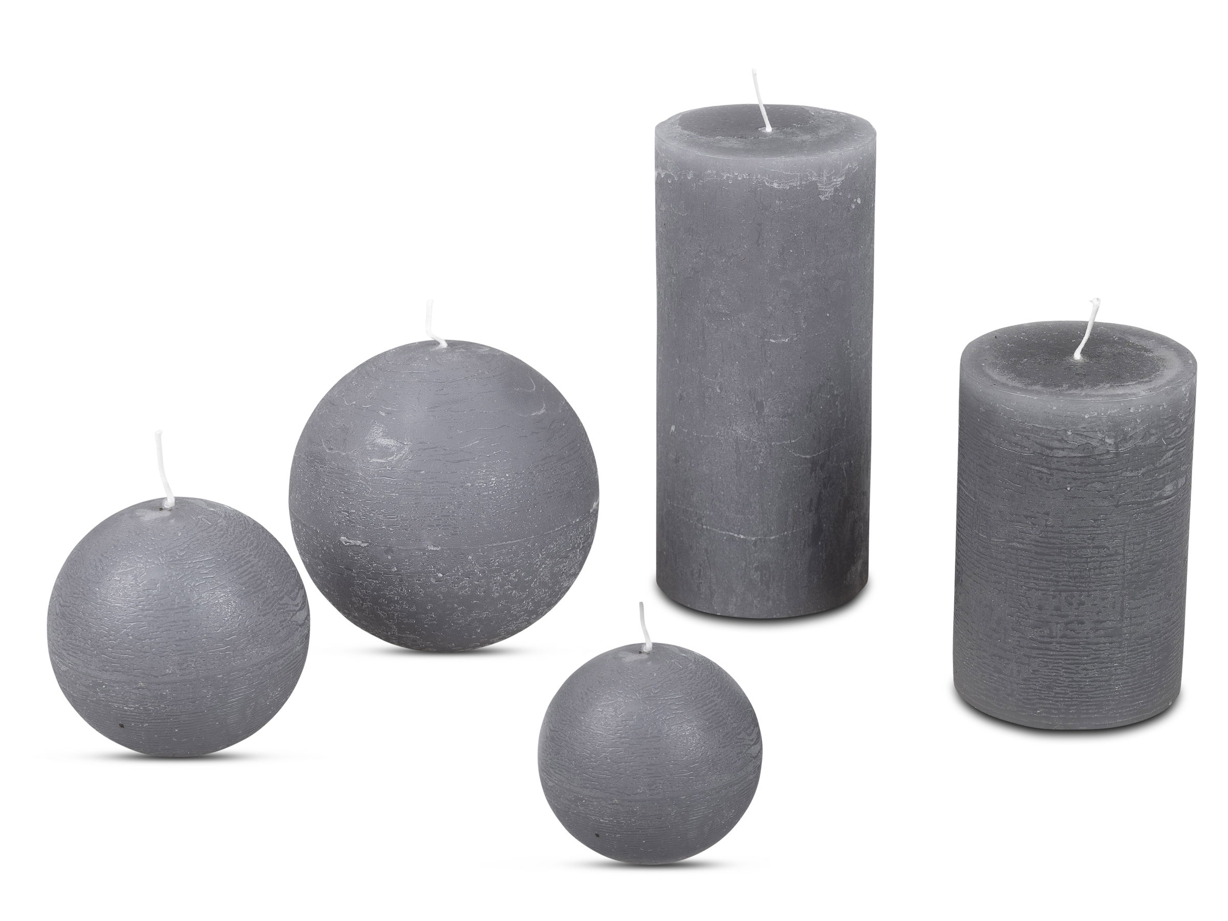 Stumpenkerze ANTIK GREY Höhe 10cm Durchmesser 7cm antik grau aus Wachs, von Formano