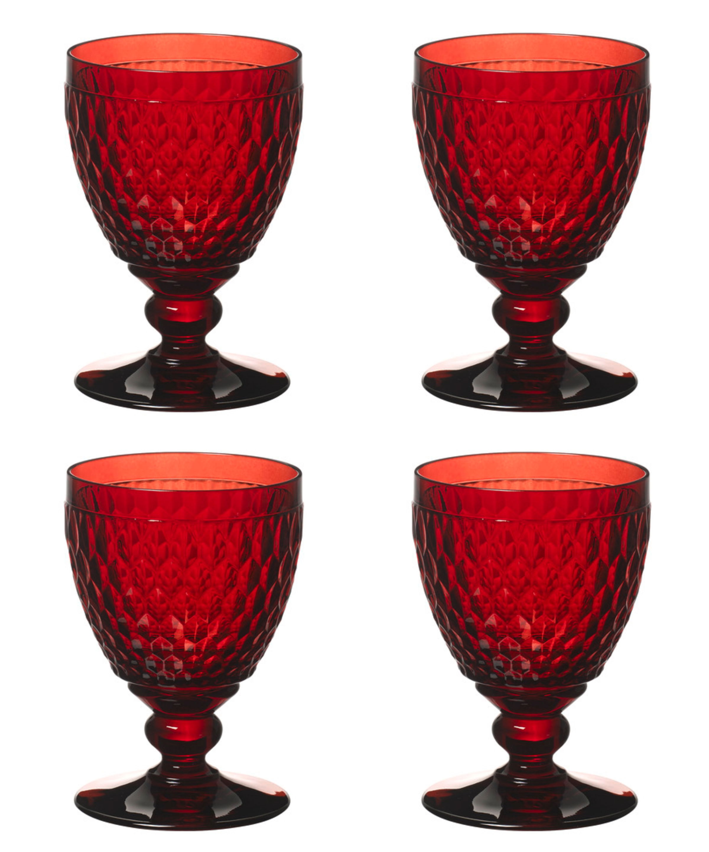  von VILLEROY & BOCH Boston Coloured 4er Set Wassergläser, Kelche rot 350ml