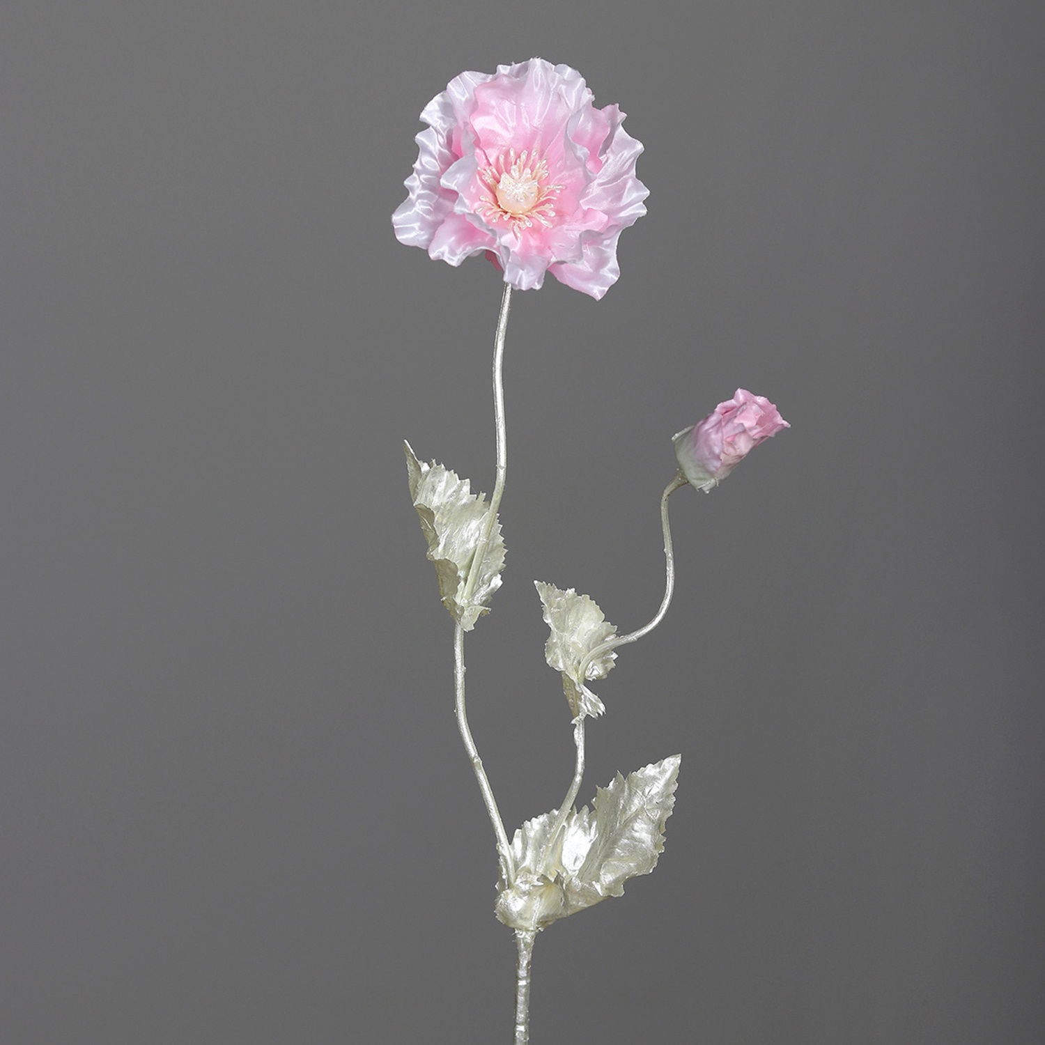 künstliche Mohnblume perlmutt light pink Höhe 60cm rosa silber von DPI Kunstblumen