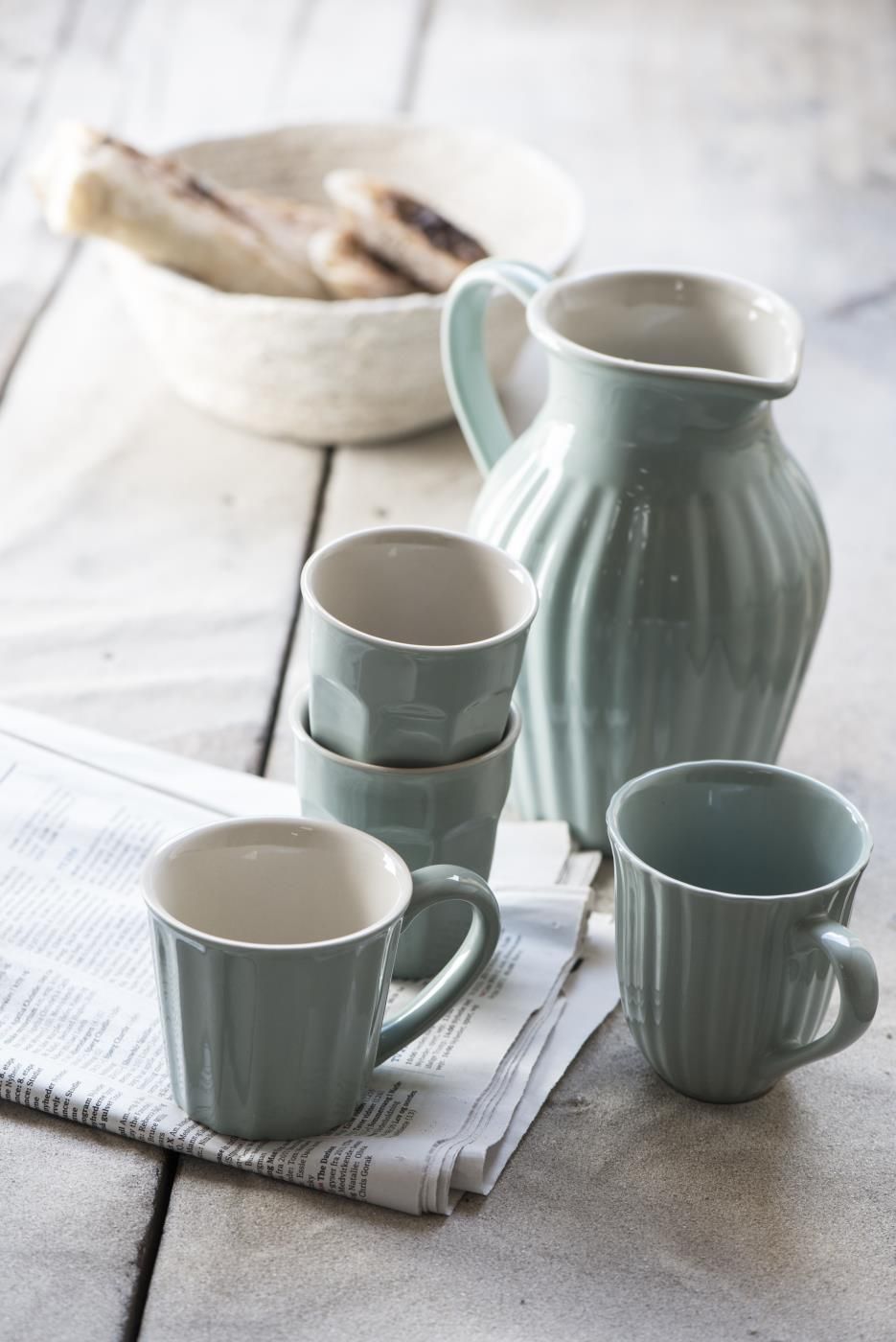 Tasse, Becher MYNTE Green Tea grün für 250ml Steingut Ib von LAURSEN