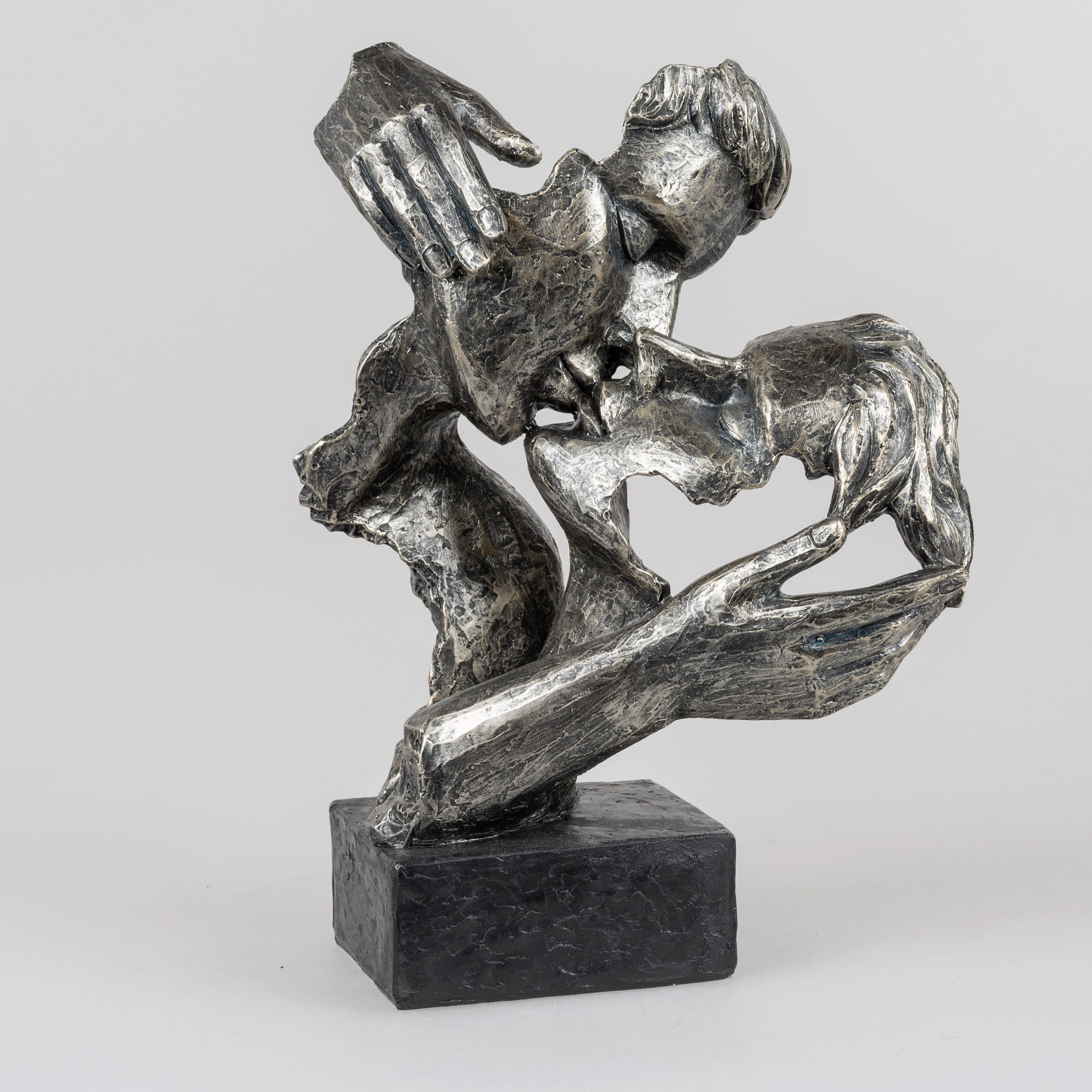 Dekoobjekt Büste küssendes Paar Höhe 28cm silber schwarz antikfarben von FORMANO